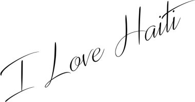 Beyaz arkaplanda Haiti yazılı yazı çizimine bayılıyorum.