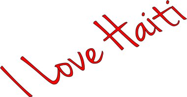 Beyaz arkaplanda Haiti yazılı yazı çizimine bayılıyorum.