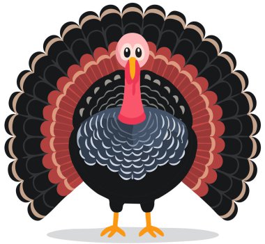 Kuyruk tüylerini gösteren şirin bir çizgi film çizimi. Şükran, sonbahar ya da tatil tasarımları için ideal.