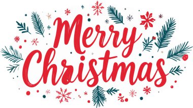 Çam dalları, kar taneleri ve böğürtlenlerle dolu mutlu noel klasikleri, bayram kutlamaları yaratıyor.