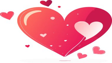 Yüzen kırmızı kalp aşkı, aşkı ve sevgililer gününü temsil ediyor. Tebrik kartları, davetiyeler ve romantik kavramlar için ideal.