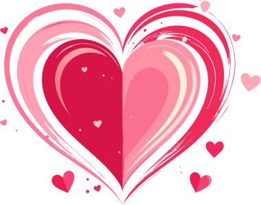 Aşkı, aşkı ve sevgililer günü duygularını kutlayan stilize kalp tasarımı. Canlı fırça darbeleriyle sevgisini ifade ediyor.