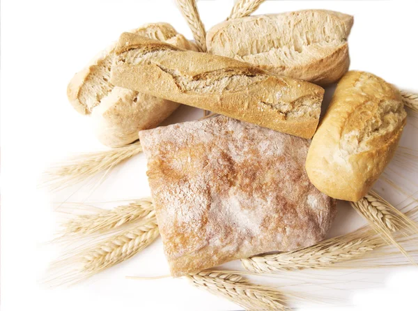 Bread composition and wheat — Stock Photo, Image