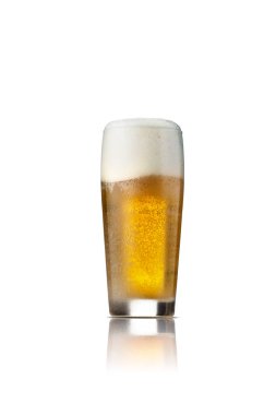 Beer glass isolated on white background with foam. clipart