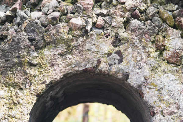 Fragment Rozbitej Kamiennej Ściany Starej Dużej Fortecy — Zdjęcie stockowe