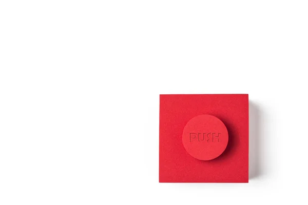 Kollage Geometriska Former Skumgummi Form Röd Knapp — Stockfoto