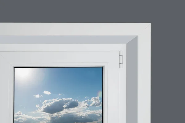 Weißes Kunststofffenster Mit Weißer Tür Für Wohngebäude — Stockfoto