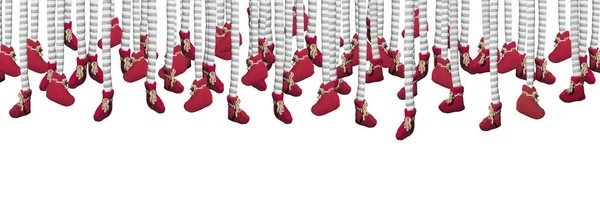 Fragmento Brinquedo Macio Pés Sapatos Vermelhos Fundo Branco — Fotografia de Stock