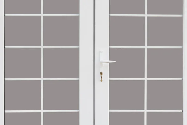 New Plastic Window White Partitions Handle Lock Country House — Stock Photo, Image