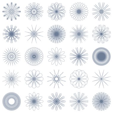 simetrik tek renk desen seti. 