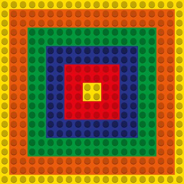 Dikişsiz desen - Tasarımcısı'nın çok renkli bloklar kümesi.