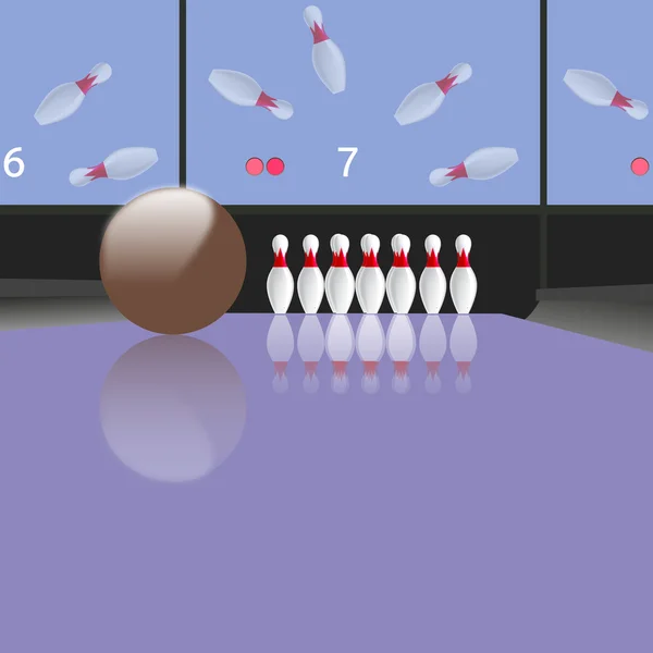 bir yolda kayan bowling topu. 