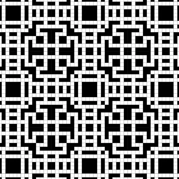 シームレス パターン - グリッドから白黒のクロスワード パズル — ストックベクタ
