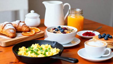 Krepli Batı Kahvaltısı Ekmek, Kahve