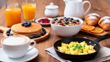 Krepli Batı Kahvaltısı Ekmek, Kahve