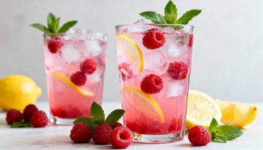 Taze meyveli bir bardak meyve suyu