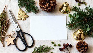 Noel tebrik kartı, mesaj için boş