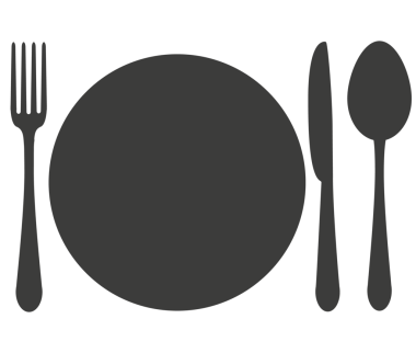 Şeffaf bir PNG arkaplanındaki resim. Sofra takımı - tabak, kaşık, çatal, bıçak.