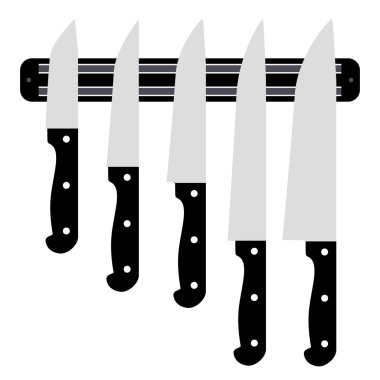 Manyetik tutucu üzerinde bıçak seti