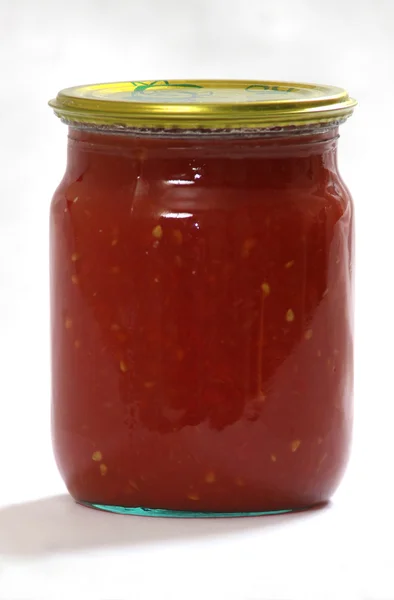 Tomato sauce jar — Stock Photo, Image