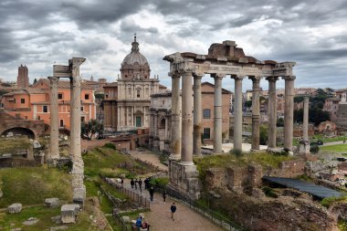 Roma. İtalya. 23 Şubat 2016 Roma, Roma antik Roma Harabeleri.
