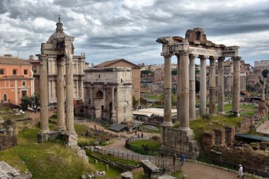Roma. İtalya. 23 Şubat 2016 Roma, Roma antik Roma Harabeleri.