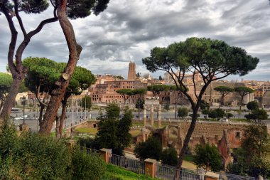 Roma. İtalya. 23 Şubat 2016 Roma, Roma antik Roma Harabeleri.