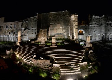 Roma. İtalya. 24 Şubat 2016 Antik Roma kalıntıları, Roma