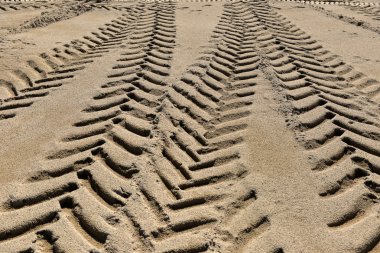 Kumda tekerlek izleri