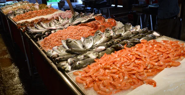 Showcases fish market — Stock Photo, Image