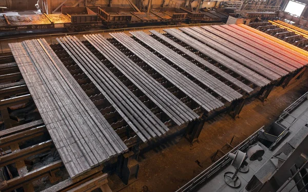 Produção Aço Fornos Elétricos Centelhas Aço Fundido Loja Fornos Arco — Fotografia de Stock