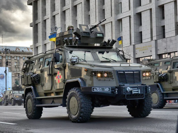 Kiev Ukraina Augusti 2021 Ukrainska Militären Kiev Gator Förberedelser Inför — Stockfoto