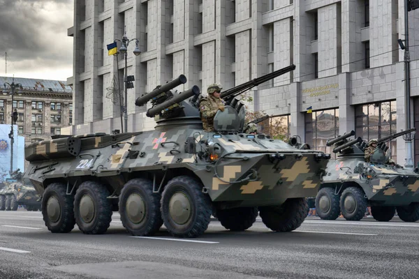 Kiev Ukraina Augusti 2021 Ukrainska Militären Kiev Gator Förberedelser Inför — Stockfoto
