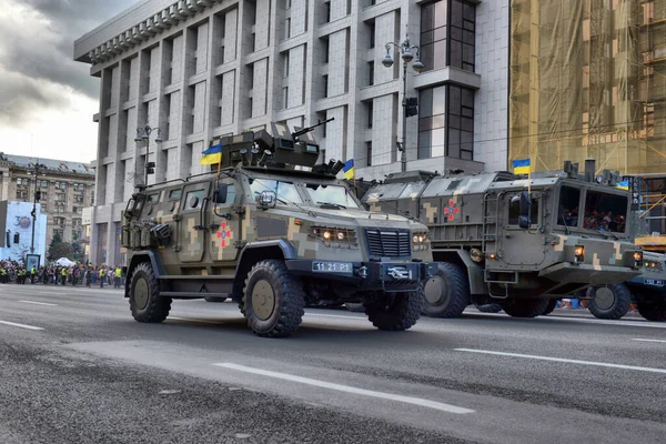 Kiev Ucrania Agosto 2021 Militares Ucranianos Las Calles Kiev Preparativos —  Fotos de Stock