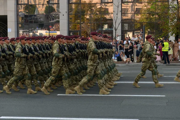 Ukrajna Kijev Augusztus 2021 Erők Ukrán Hadsereg Katonai Rendszer Felvonul — Stock Fotó