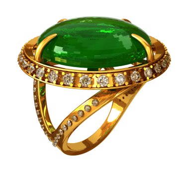 Zümrüt ile altın yüzük