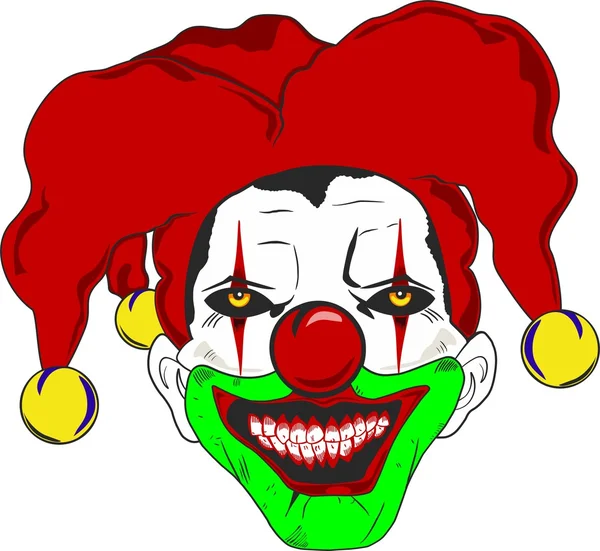 Horror clown jolly. — Stock Vector