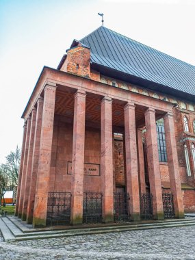 Kalininingrad, Rusya, Mart 2021 - Kalininingrad 'da Immanuel Kant' ın mezarı