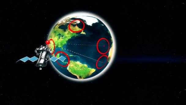 Questo Satellite Geostazionario Che Comunica Con Diversi Punti Della Terra — Video Stock