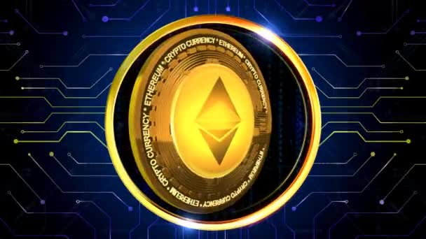 Ethereum Cryptocurrency Rendering Background Perfect Any Type News Information Presentation — Stock Video