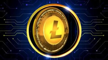 LITECOIN Şifreleme 3D işleme arkaplanı herhangi bir haber veya bilgi sunumu için mükemmeldir. Arka planda şık ve temiz bir düzen var. 