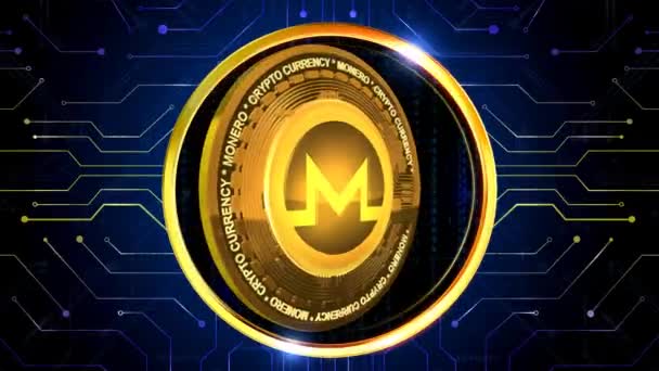 Monero Criptomoeda Fundo Renderização Perfeito Para Qualquer Tipo Notícias Apresentação — Vídeo de Stock