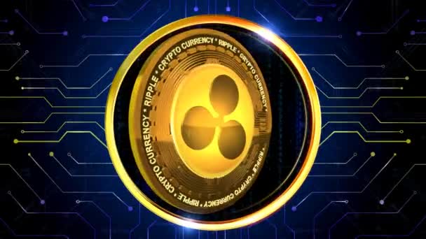 Ripple Cryptocurrency Rendering Bakgrund Perfekt För Alla Typer Nyheter Eller — Stockvideo