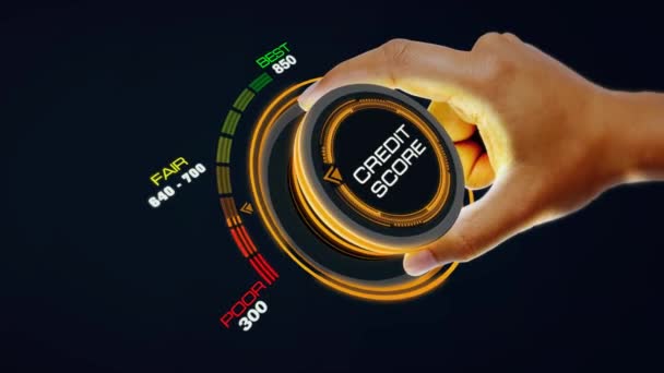 Concepto Puntaje Crédito Con Botón Botón Que Cambia Mejor Pobre — Vídeos de Stock