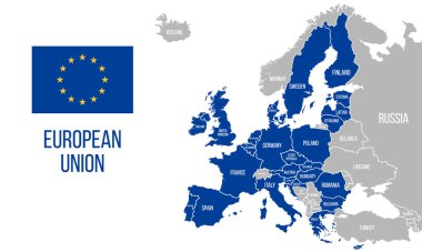 Avrupa Birliği bayrağında eu resmi