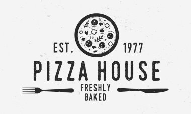 Vintage gıda logosunun vektör çizimi