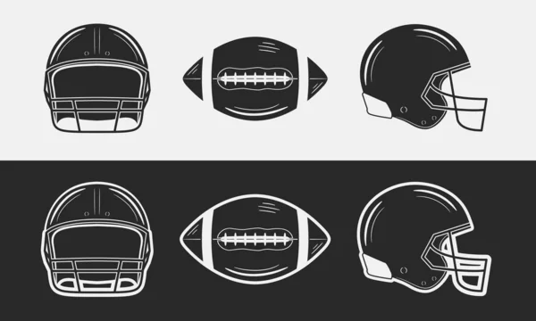 Vektor Set Von American Football Helm — Stockvektor