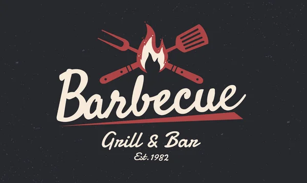 Logo Vintage Barbecue Illustrazione Vettoriale — Vettoriale Stock