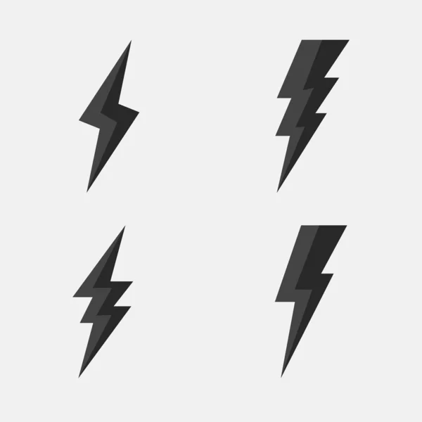 Vector Lightning Icon Set — Stock Vector