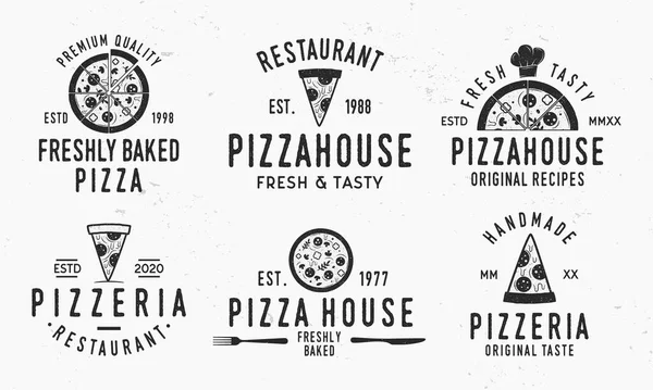 Pizza dükkanı için klasik vektör logosu